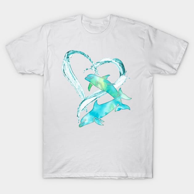 I Love Dolphins T-Shirt by ferinefire